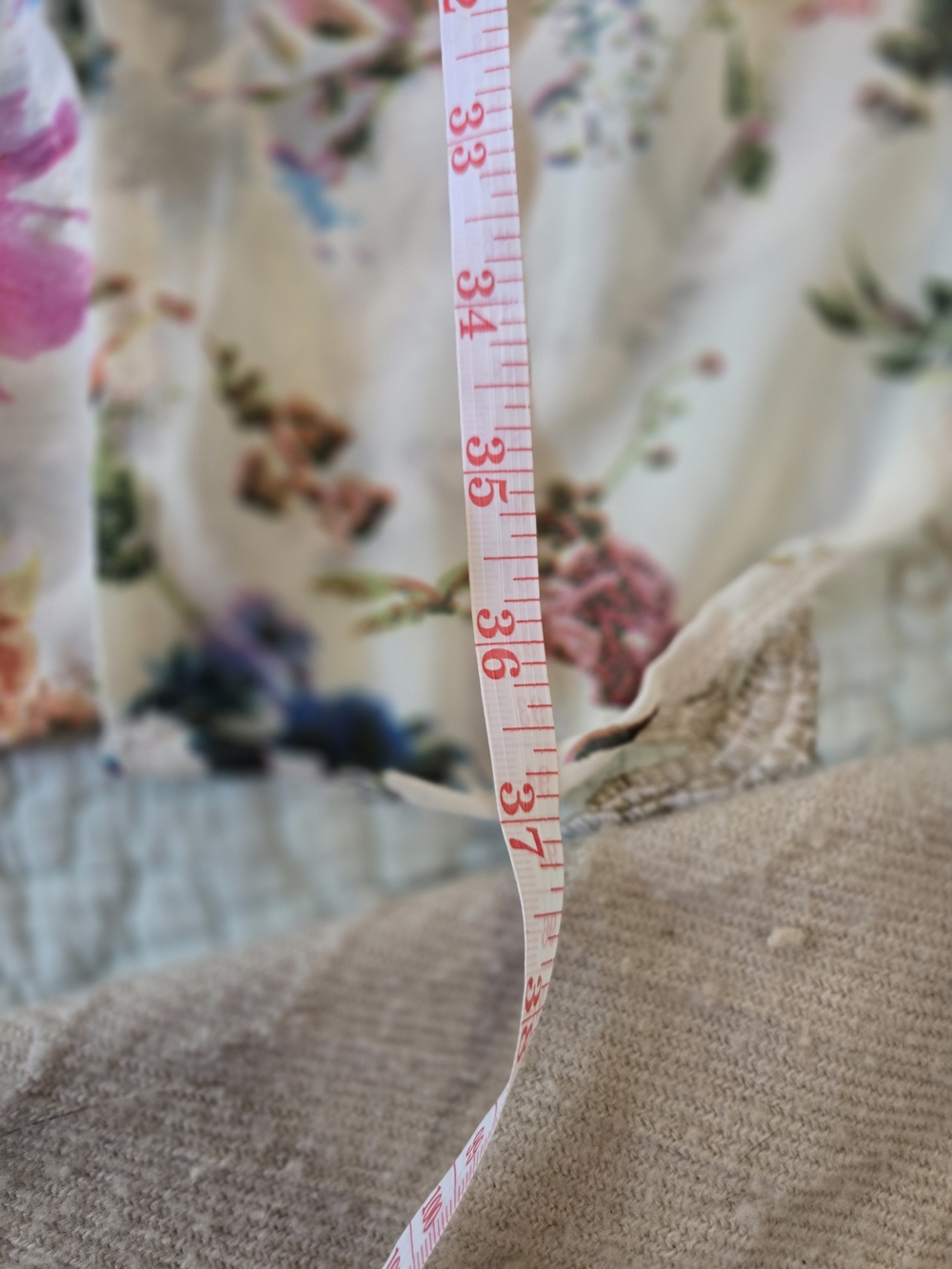 Cream Floral Caftan Robe L - Picture 6 of 7